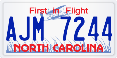 NC license plate AJM7244