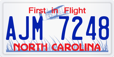 NC license plate AJM7248