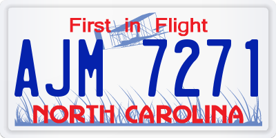 NC license plate AJM7271
