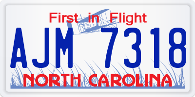NC license plate AJM7318