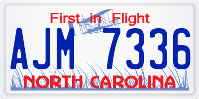 NC license plate AJM7336