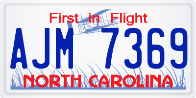 NC license plate AJM7369