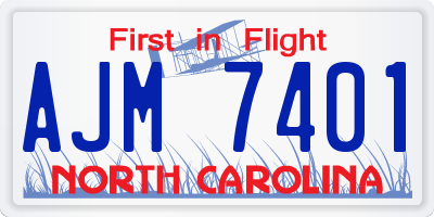 NC license plate AJM7401
