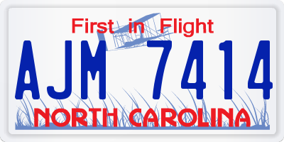 NC license plate AJM7414