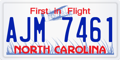 NC license plate AJM7461