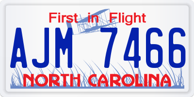 NC license plate AJM7466