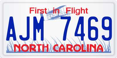 NC license plate AJM7469