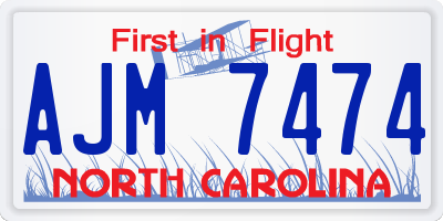 NC license plate AJM7474