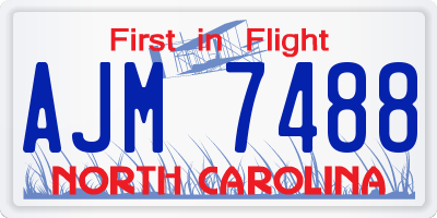 NC license plate AJM7488