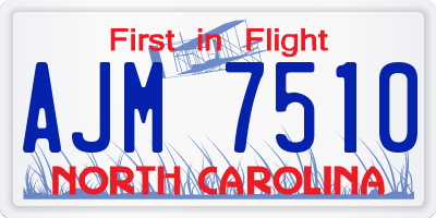 NC license plate AJM7510