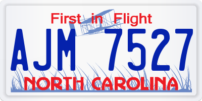 NC license plate AJM7527