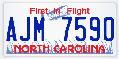 NC license plate AJM7590