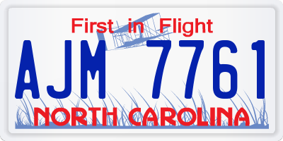 NC license plate AJM7761