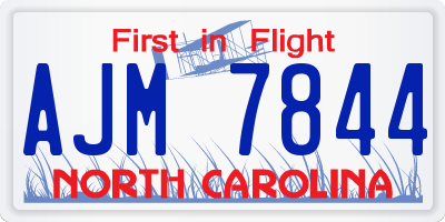 NC license plate AJM7844