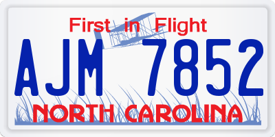 NC license plate AJM7852