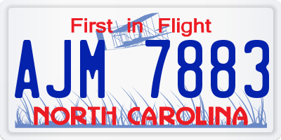 NC license plate AJM7883