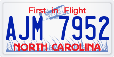 NC license plate AJM7952