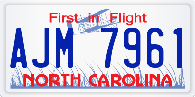 NC license plate AJM7961