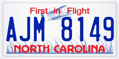 NC license plate AJM8149