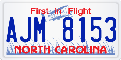 NC license plate AJM8153