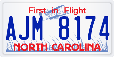NC license plate AJM8174