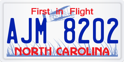 NC license plate AJM8202