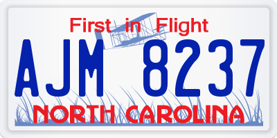 NC license plate AJM8237
