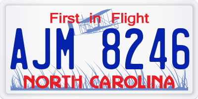 NC license plate AJM8246