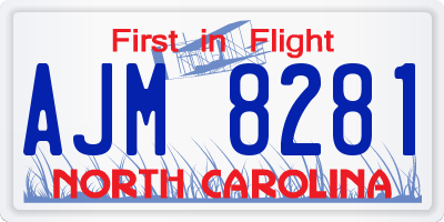 NC license plate AJM8281