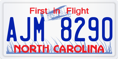 NC license plate AJM8290