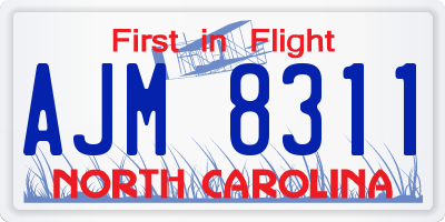 NC license plate AJM8311