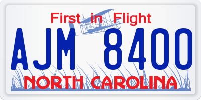 NC license plate AJM8400