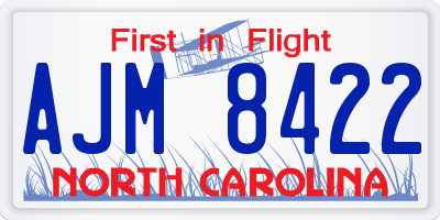 NC license plate AJM8422