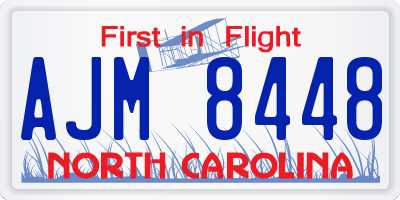 NC license plate AJM8448