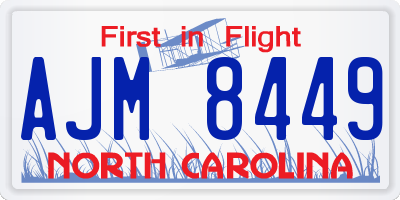 NC license plate AJM8449