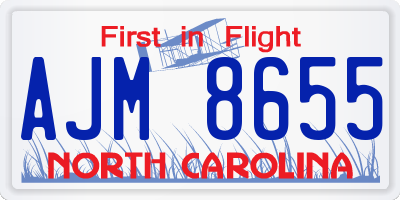 NC license plate AJM8655