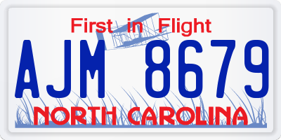NC license plate AJM8679