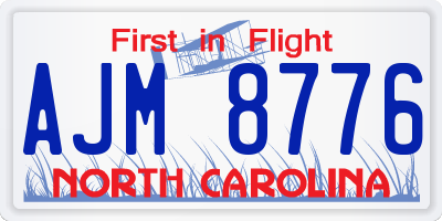 NC license plate AJM8776