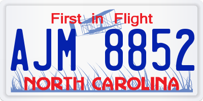 NC license plate AJM8852