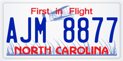 NC license plate AJM8877