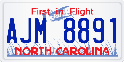 NC license plate AJM8891