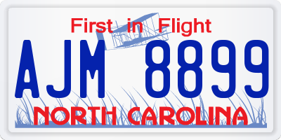 NC license plate AJM8899