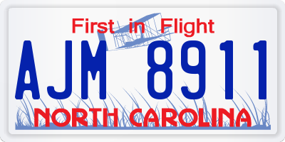 NC license plate AJM8911
