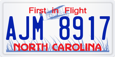NC license plate AJM8917