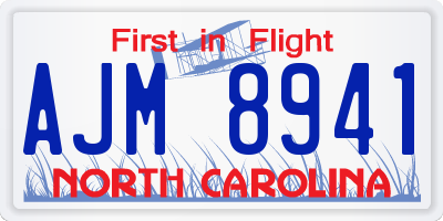 NC license plate AJM8941