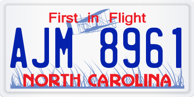 NC license plate AJM8961