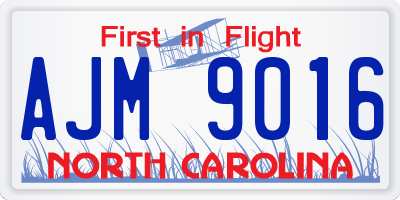 NC license plate AJM9016