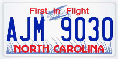 NC license plate AJM9030