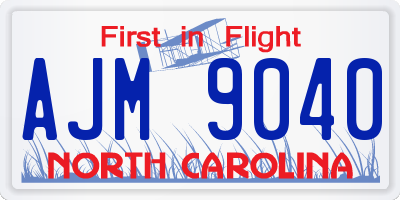 NC license plate AJM9040