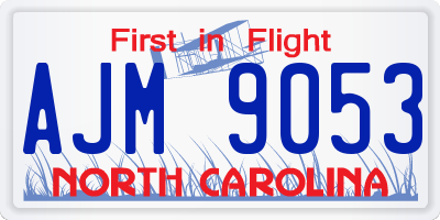 NC license plate AJM9053